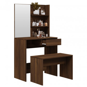 Set măsuță de toaletă, stejar maro, 74,5x40x141 cm - Img 4