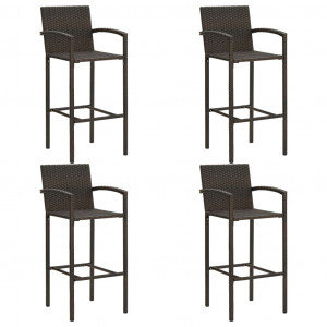 Set mobilier bar de grădină, 5 piese, maro, poliratan - Img 5