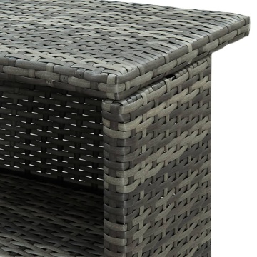 Set mobilier bar de grădină, cu perne, 3 piese, gri, poliratan - Img 7