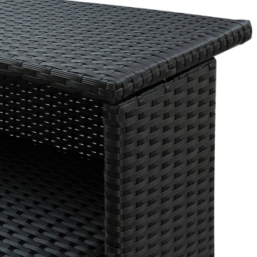 Set mobilier bar de grădină cu perne, 3 piese, negru, poliratan - Img 7