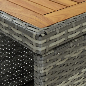 Set mobilier bar de grădină cu perne, 5 piese, gri, poliratan - Img 2
