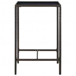 Set mobilier bar de grădină cu perne, 5 piese, maro, poliratan - Img 4