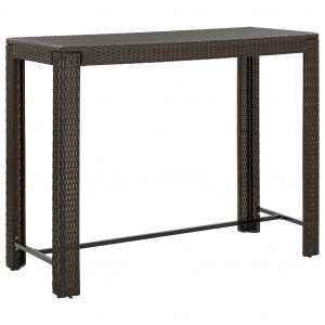 Set mobilier bar de grădină cu perne, 9 piese, maro, poliratan - Img 6
