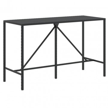 Set mobilier bar de grădină cu perne, 9 piese, negru, poliratan - Img 5