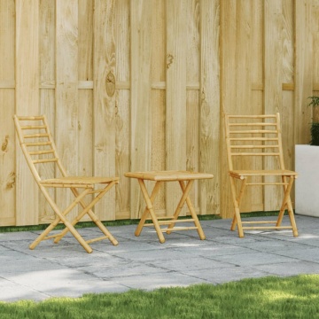 Set mobilier bistro, 3 piese, bambus - Img 1