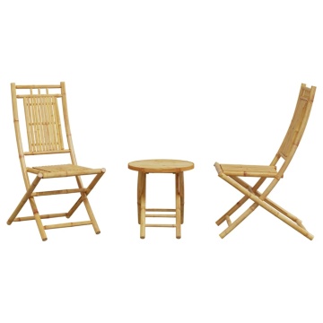 Set mobilier bistro, 3 piese, bambus - Img 4