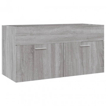 Set mobilier de baie, 2 piese, gri sonoma, lemn prelucrat - Img 6
