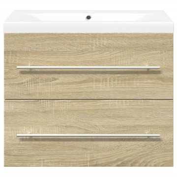 Set mobilier de baie, 2 piese, stejar sonoma, lemn prelucrat - Img 4
