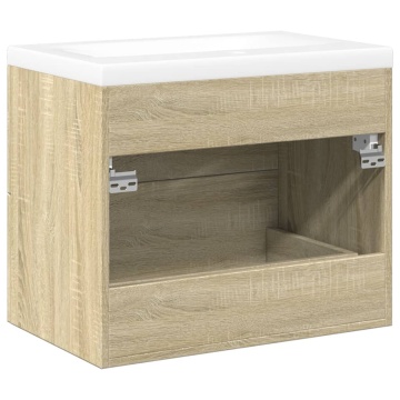 Set mobilier de baie, 2 piese, stejar sonoma, lemn prelucrat - Img 5