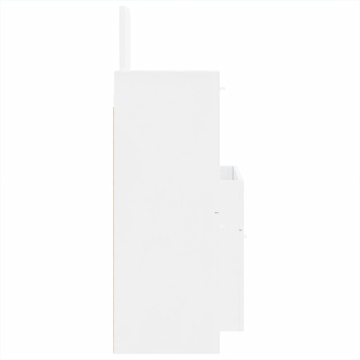 Set mobilier de baie, 3 piese, alb extralucios, lemn compozit - Img 5