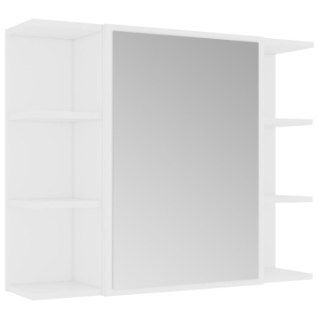 Set mobilier de baie, 3 piese, alb, lemn prelucrat - Img 8