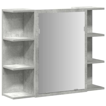 Set mobilier de baie, 3 piese, gri beton, lemn compozit - Img 7
