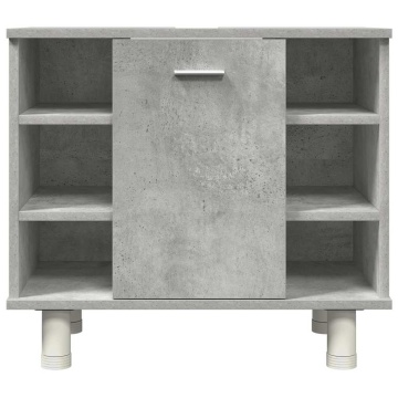 Set mobilier de baie, 3 piese, gri beton, lemn compozit - Img 6