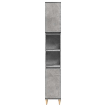 Set mobilier de baie, 3 piese, gri beton, lemn compozit - Img 8