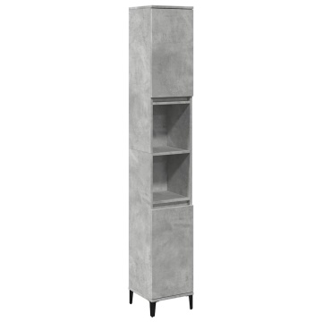Set mobilier de baie, 3 piese, gri beton, lemn compozit - Img 4