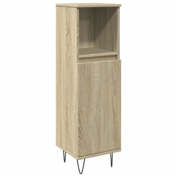 Set mobilier de baie, 3 piese, stejar sonoma, lemn prelucrat - Img 5