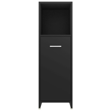 Set mobilier de baie, 4 piese, negru - Img 6