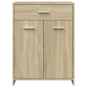 Set mobilier de baie, 4 piese, stejar sonoma, lemn prelucrat - Img 6