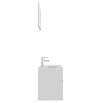 Set mobilier de baie, alb, lemn prelucrat - Img 5