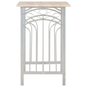 Set mobilier de bar, 3 piese, lemn și oțel - Img 4
