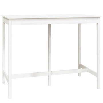 Set mobilier de bar, 7 piese, alb, lemn masiv de pin - Img 8