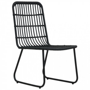 Set mobilier de bistro, 3 piese, negru, poliratan - Img 4