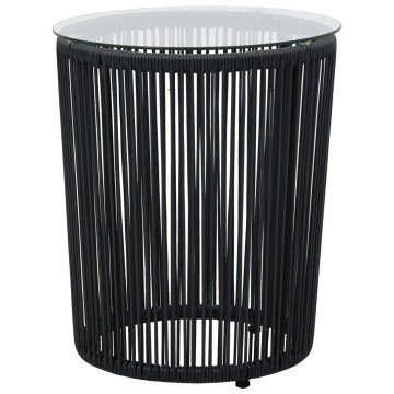 Set mobilier de bistro cu perne, 3 piese, negru, ratan PE - Img 2