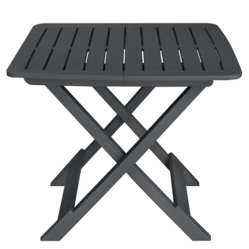 Set mobilier de bistro pliabil, 3 piese, antracit, plastic - Img 2