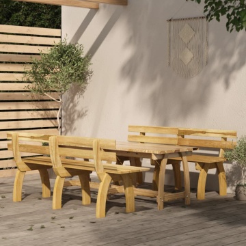 Set mobilier de exterior, 3 piese, lemn de pin tratat - Img 1