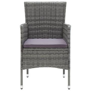 Set mobilier de exterior, 5 piese, gri, poliratan și sticlă - Img 7