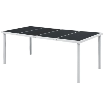 Set mobilier de exterior, 9 piese, negru, oțel - Img 2