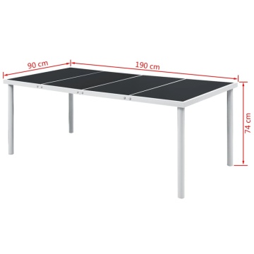 Set mobilier de exterior, 9 piese, negru, oțel - Img 6