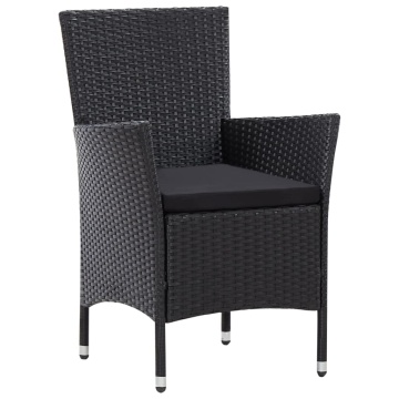 Set mobilier de exterior, 9 piese, negru, poliratan - Img 11