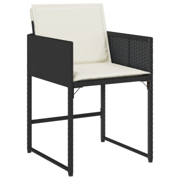 Set mobilier de exterior cu perne, 11 piese, negru, poliratan - Img 4