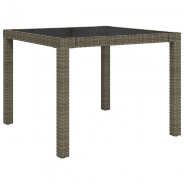 Set mobilier de exterior cu perne, 3 piese, gri, poliratan - Img 7