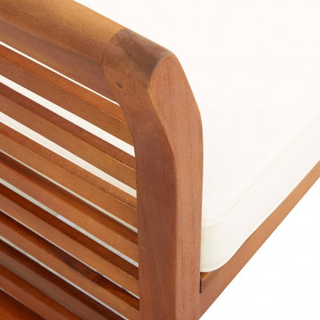 Set mobilier de exterior cu perne 3 piese, lemn masiv de acacia - Img 5