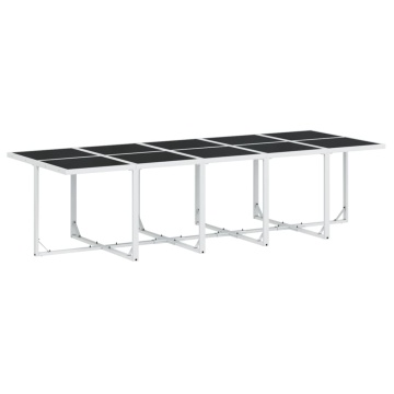 Set mobilier de grădină, 11 piese, cu perne, alb, textilenă - Img 3