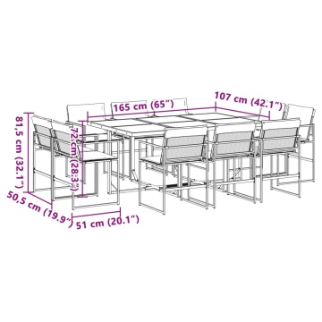 Set mobilier de grădină, 11 piese, cu perne, alb, textilenă - Img 7