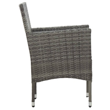 Set mobilier de grădină, 11 piese, gri, poliratan - Img 8