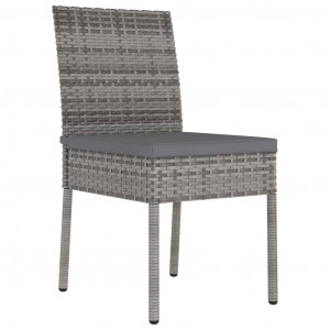 Set mobilier de grădină, 3 piese, gri, poliratan - Img 5