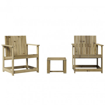 Set mobilier de grădină, 3 piese, lemn de pin impregnat - Img 2