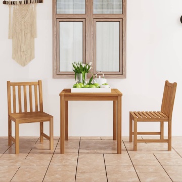Set mobilier de grădină, 3 piese, lemn masiv de tec - Img 1
