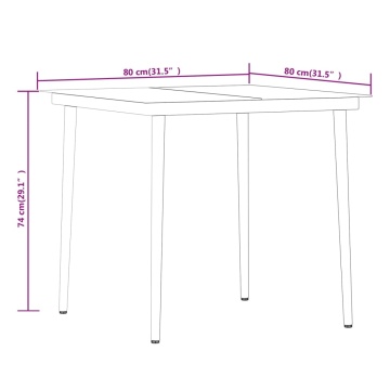 Set mobilier de grădină, 3 piese, maro și negru - Img 7