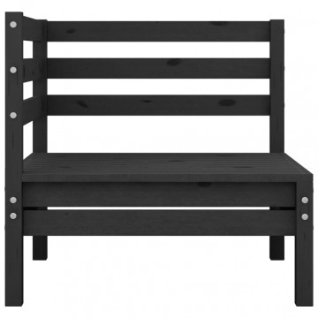 Set mobilier de grădină, 3 piese, negru, lemn masiv de pin - Img 4