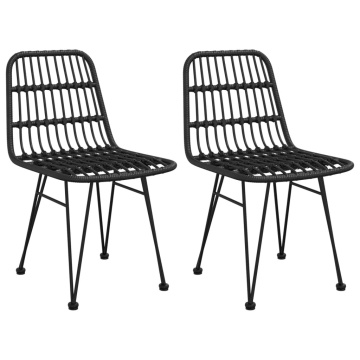 Set mobilier de grădină, 3 piese, negru, poliratan - Img 4