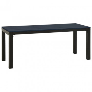 Set mobilier de grădină, 3 piese, negru, WPC și oțel - Img 7