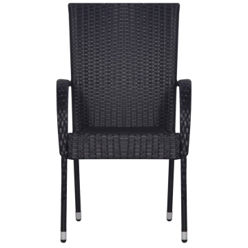 Set mobilier de grădină, 3 piese, negru - Img 5