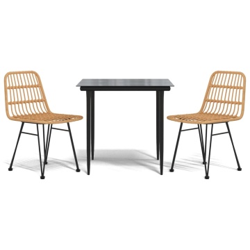 Set mobilier de grădină, 3 piese, poliratan - Img 2