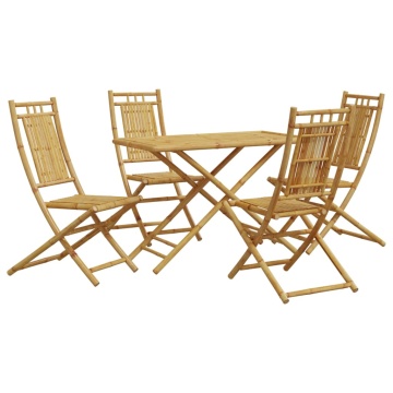 Set mobilier de grădină, 5 piese, bambus - Img 2