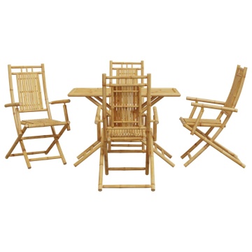 Set mobilier de grădină, 5 piese, bambus - Img 3